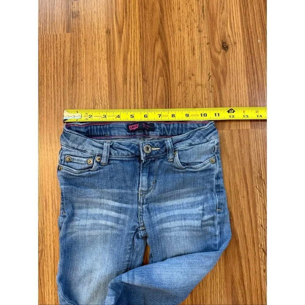 Levi's Kids Slim Fit Skinny Flare Cotton Denim Jeans Blue Size 7